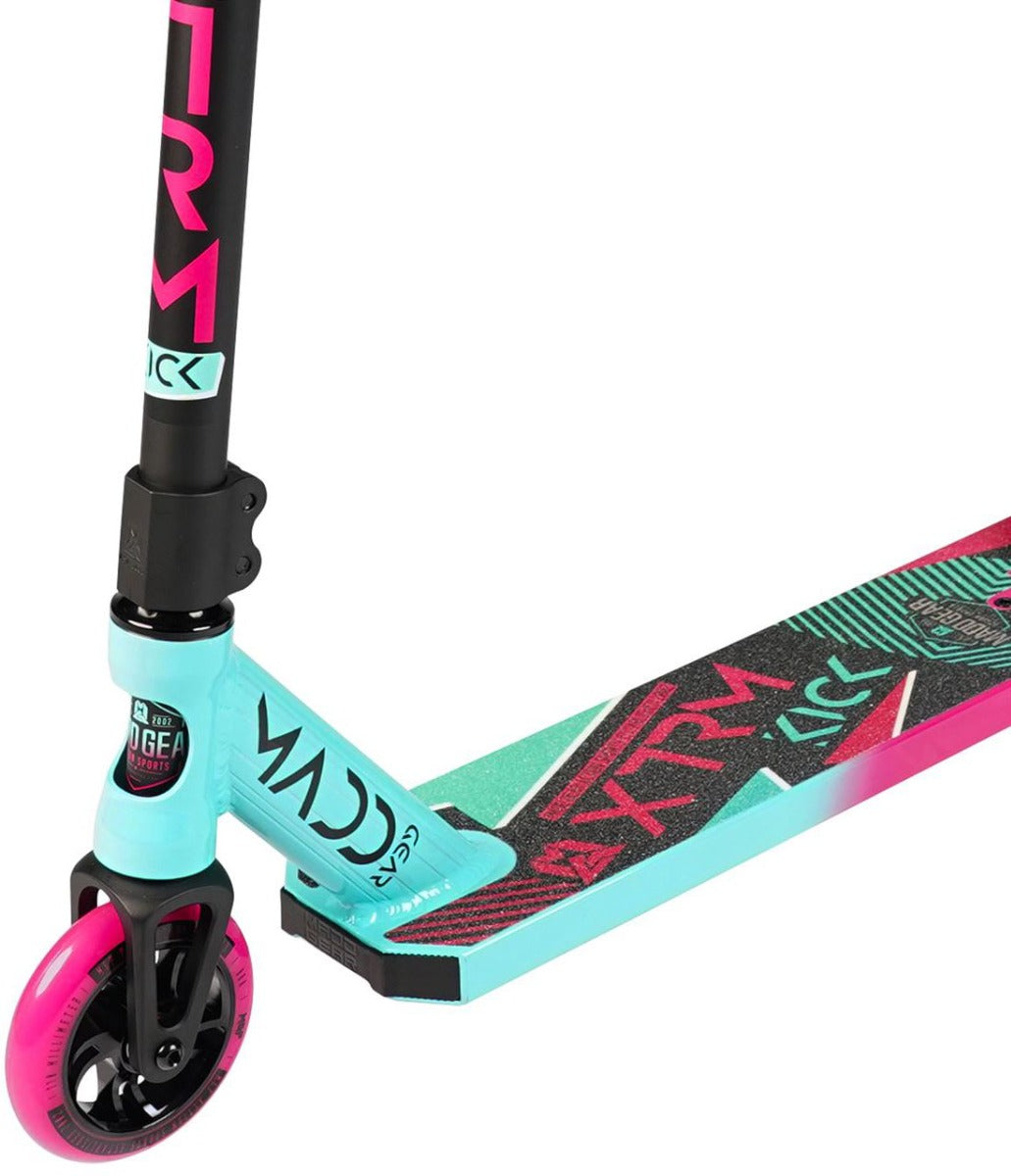 Madd Gear MGP Kick Extreme V5 Complete Stunt Scooter - Teal / Pink - Front Wheel