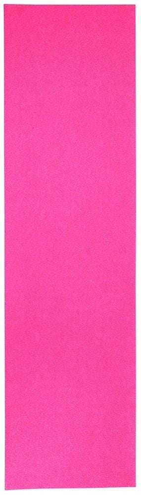 The Enuff 9" Skateboard Griptape in bright pink is fully laid out, covering the image frame. Its slightly textured, smooth surface ensures excellent grip and showcases its durability for any skateboarding session.