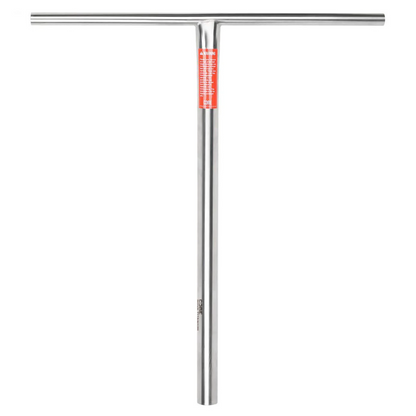 The CORE Nova V2 Titanium Oversized HIC Stunt Scooter Bars (Raw, 630mm x 610mm) feature a T-shaped metal design with a brushed finish and red CORE label, photographed against a white background.