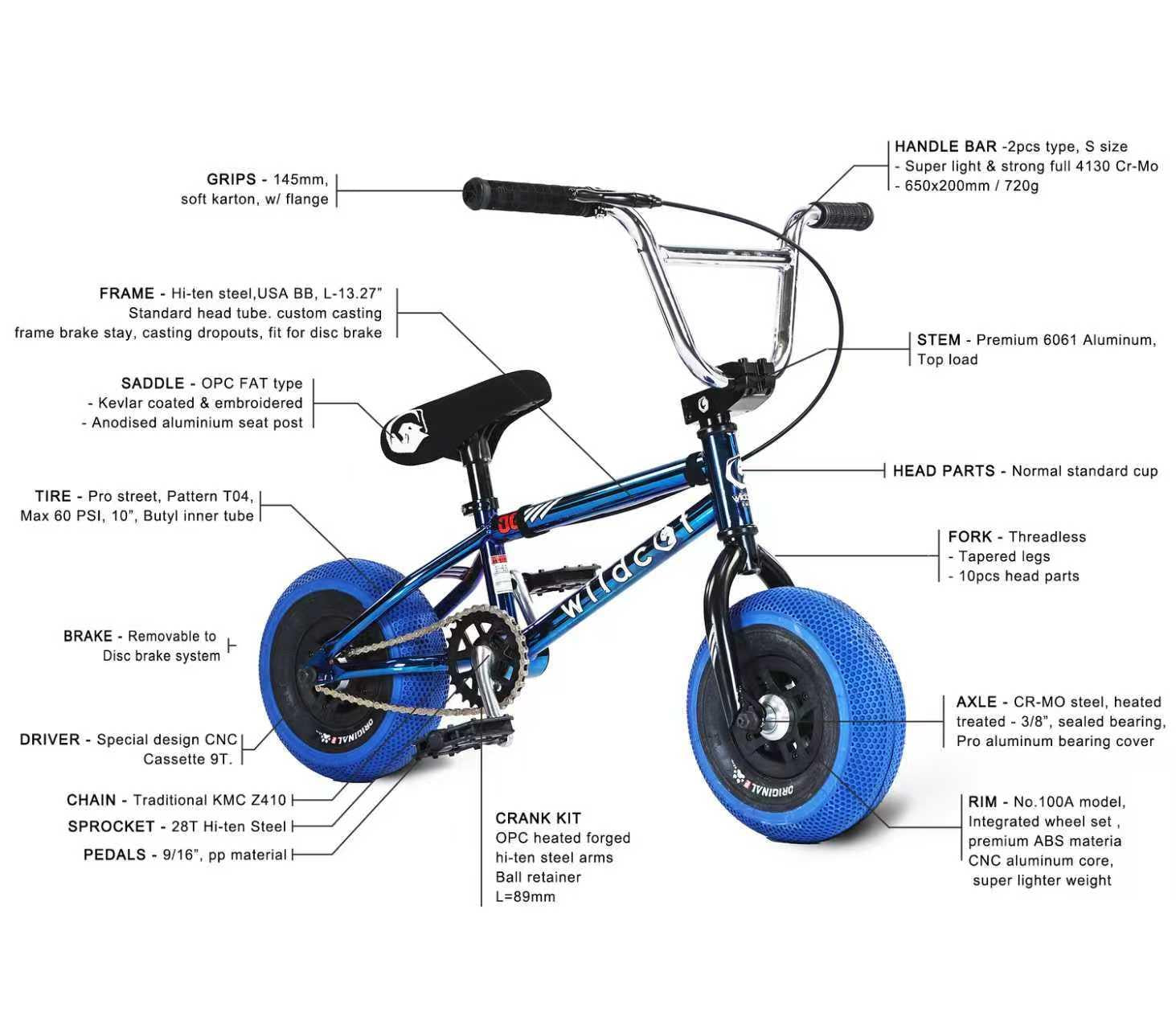Wildcat OG 3A Mini BMX Bike - Royal Blue — Skates.co.uk