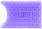 A rectangular blackcurrant purple grip with a honeycomb pattern and "CORE" embossed in the center, inspired by CORE Epic Skate Wax – Blackcurrant Purple, featuring a curved notch on the top left for skate wax fans.