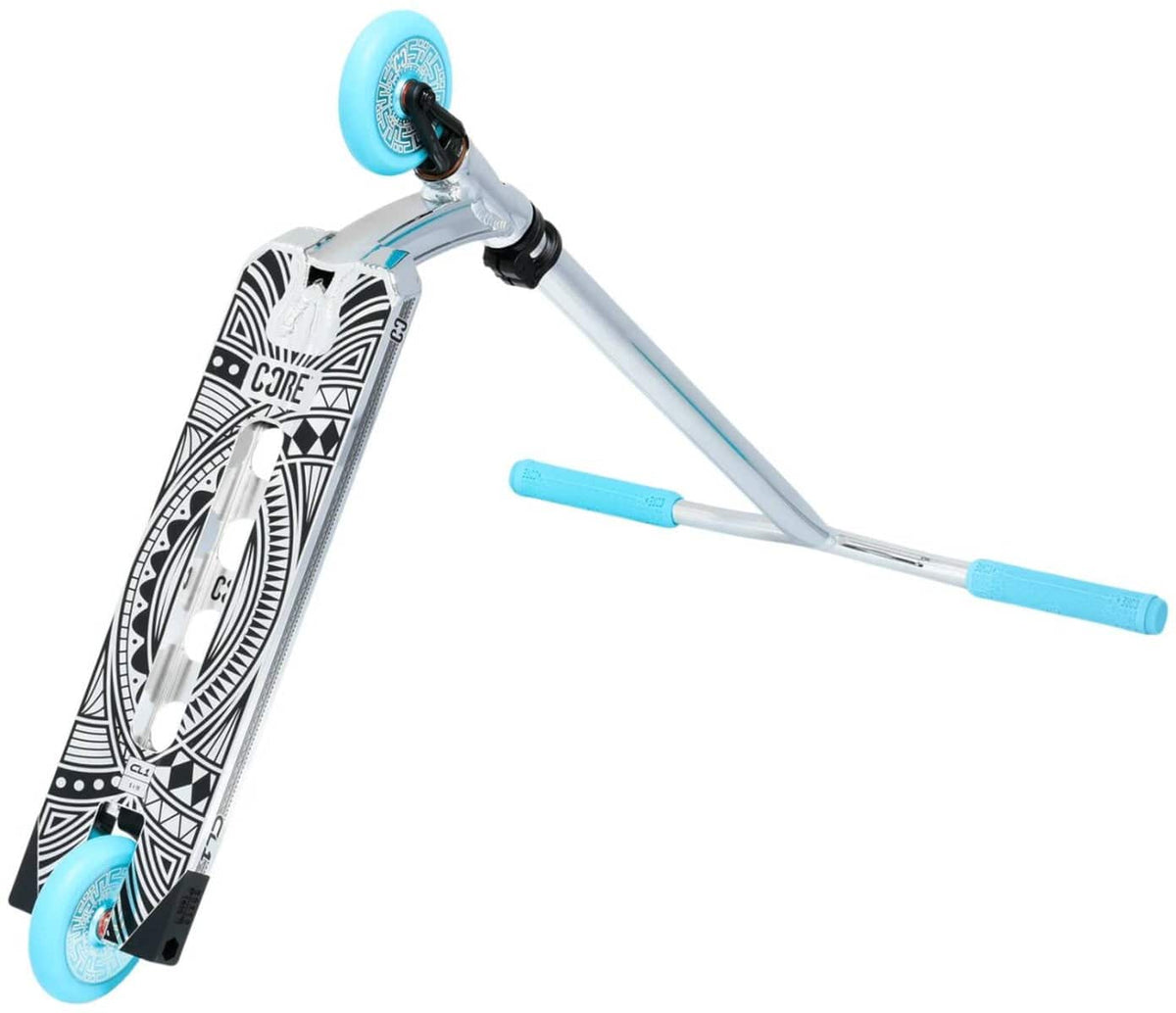 CORE CL1 Stuntstep – Pro Park Model – 110 Mm Wielen – ABEC 9 Lagers – 5″ X 19″ Deck – 3,45 Kg – Voor Beginners En Pro’s – Chroom/turkoois