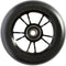 A close-up of the Blunt Envy 100mm Stunt Scooter Wheel in Black/Black, featuring a metal core with multiple spokes and an ABEC 9 bearing, shown against a white background.