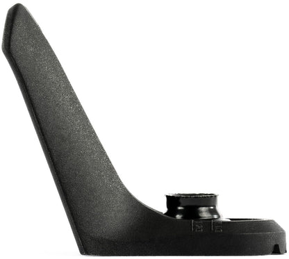 The Ethic DTC Stunt Scooter 8 STD Fender V2 - Black is a wedge-shaped, durable nylon flex fender with a round base and angled arm, featuring a textured surface. Photographed on a white background. Brand: Ethic DTC.