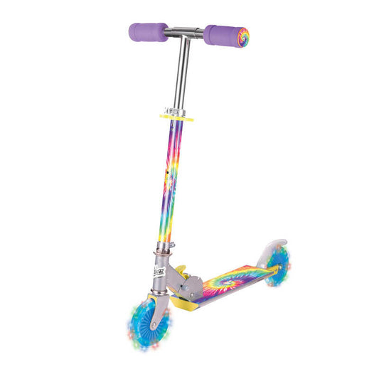 Ozbozz Tie Dye Light Up Foldable Kids Scooter - Multi