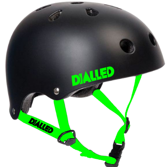 Dialled Protection Adjustable Skate / Scooter Helmet - Black / Green