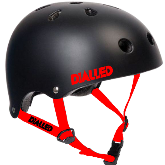 Dialled Protection Adjustable Skate / Scooter Helmet - Black / Red
