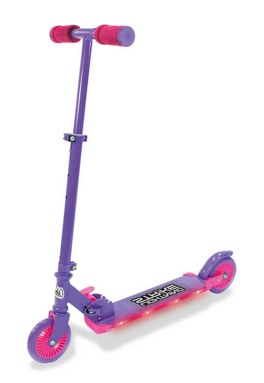Ozbozz Lightning Strike Foldable Light Up Scooter - Pink / Purple