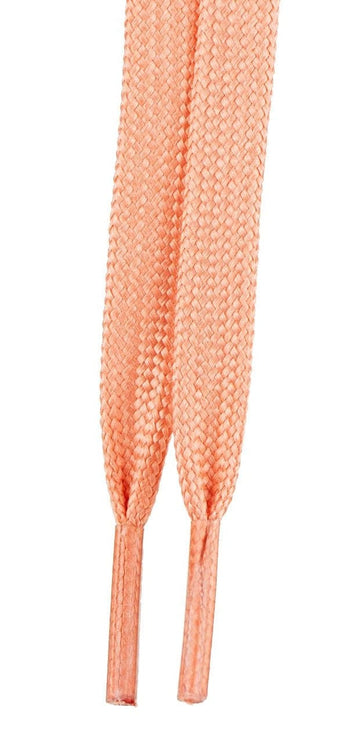 Close-up of a pair of 274cm Moxi Beach Bunny Skate Laces in Strawberry color, with aglets at the ends, placed side by side against a white background. The vivid colors and texture of the woven material are distinctly visible.