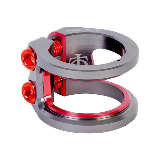 Oath Carcass 2 Bolt Oversized Stunt Scooter Clamp - Titanium / Red