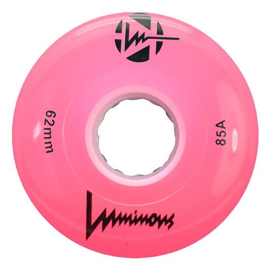 Luminous LED 85A Quad Roller Skate Wheels - Pink 62mm x 38mm