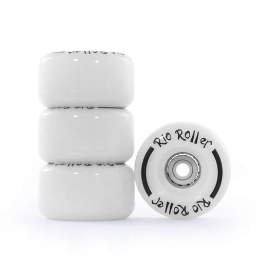 Rio Roller Light Up 82A Quad Roller Skate Wheels - White Frost 58mm x 32mm