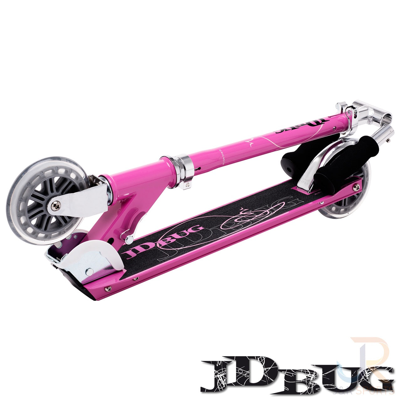 JD Bug Classic Street 120 Kids Foldable Scooter - Pastel Pink - Fold