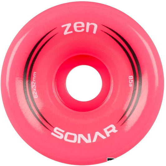 Radar Sonar Zen 85A Quad Roller Skate Wheels - Pink 62mm x 32mm