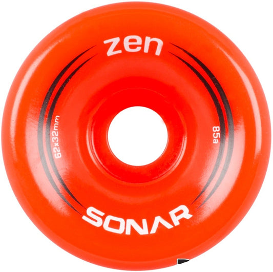 Radar Sonar Zen 85A Quad Roller Skate Wheels - Red 62mm x 32mm