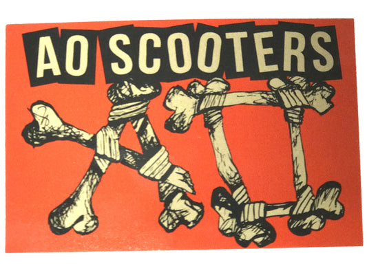 AO Scooters Bones Logo Sticker - Red