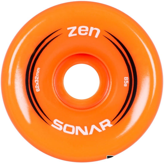 Radar Sonar Zen 85A Quad Roller Skate Wheels - Orange 62mm x 32mm