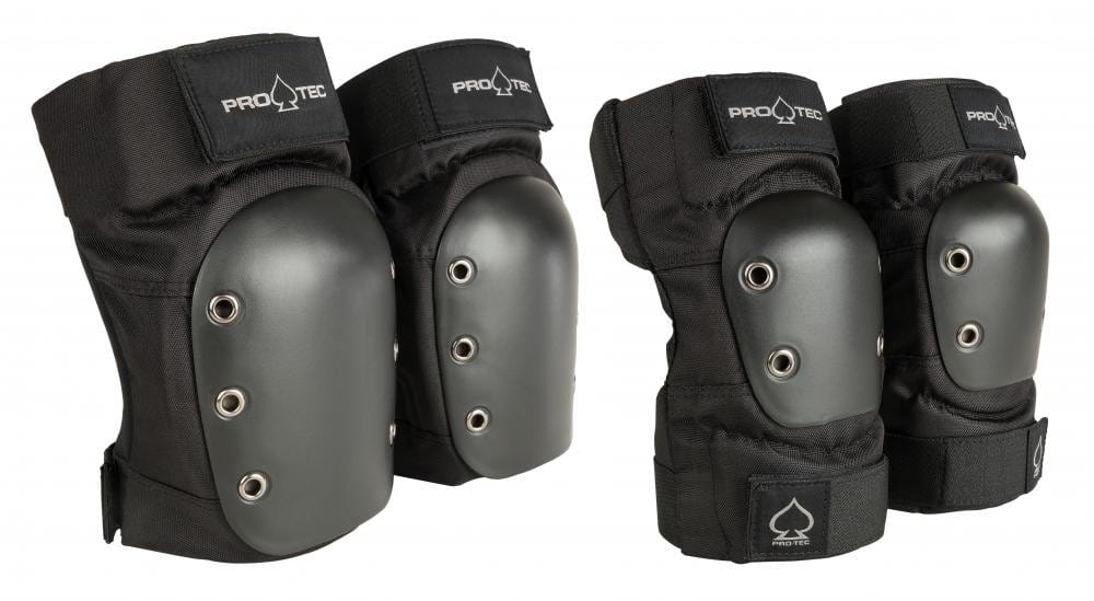 Pro-Tec Street Knee / Elbow Skate Protection Pad Set - Black — Skates.co.uk