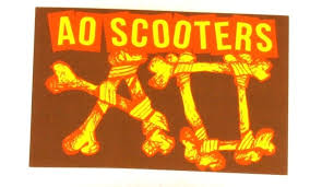 AO Scooters Bones Logo Sticker - Brown