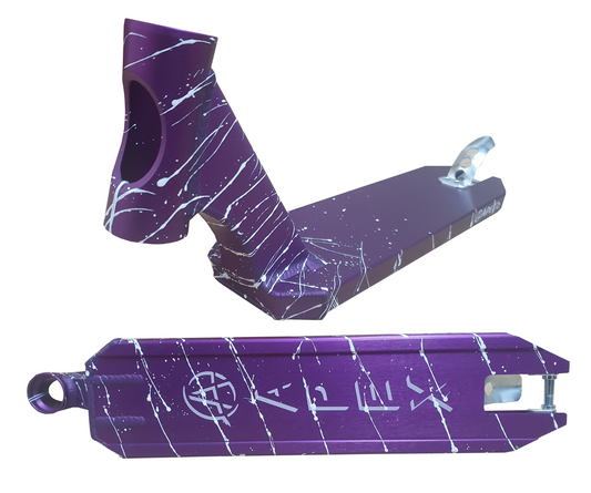 Apex Pro Splatter Purple / White Stunt Scooter Deck - 17.5" x 4.5"