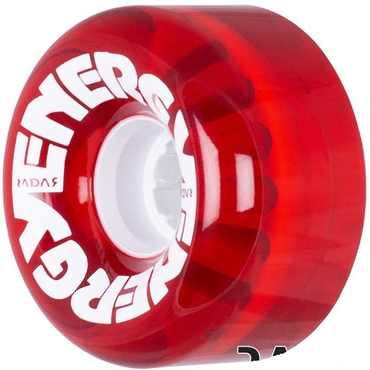 Radar Energy 78A Quad Roller Skate Wheels - Clear Red 65mm x 32mm