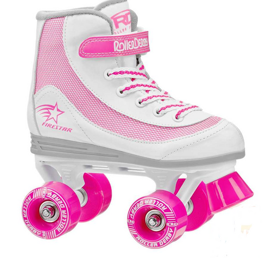 Roller Derby Firestar V2 Quad Roller Skates - White / Pink