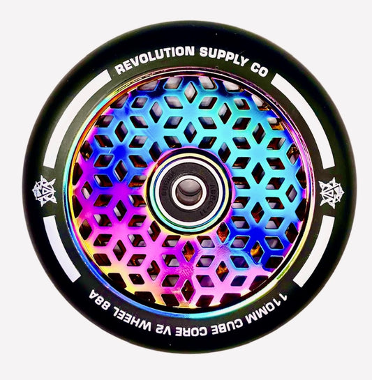 Revolution Supply Cubed Core Ultralite 110mm Stunt Scooter Wheel - Neochrome Rainbow