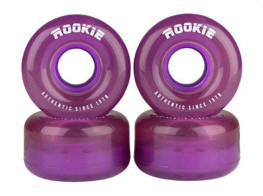 Rookie Disco 80A Quad Roller Skate Wheels - Clear Purple 58mm x 32mm