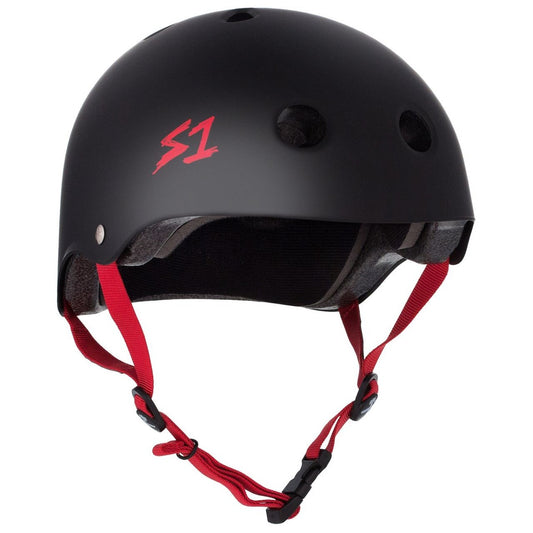 S1 Lifer Skate / Scooter Helmet - Matt Black / Red