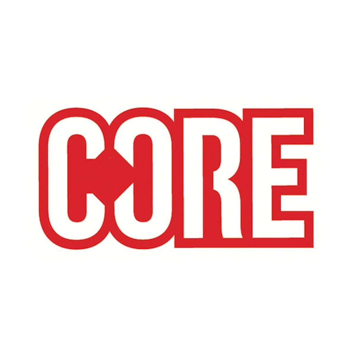 Core Uk CORE Scooters Logo Sticker - Red / White — Skates.co.uk