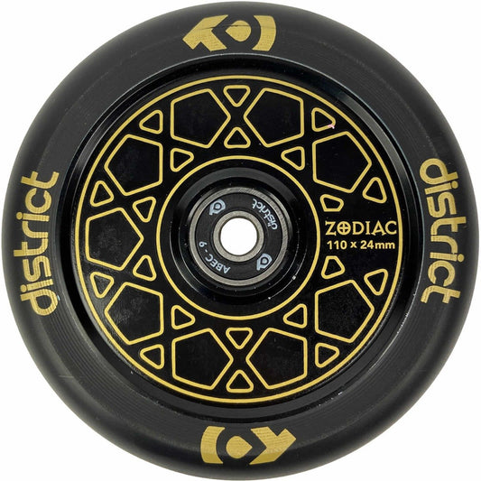 District Zodiac 110mm Stunt Scooter Wheel - Gold / Black