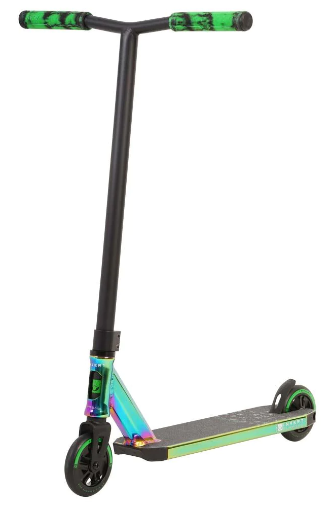 An image of Invert Supreme 2.5-8-13 Stunt Scooter - Neochrome Green / Black