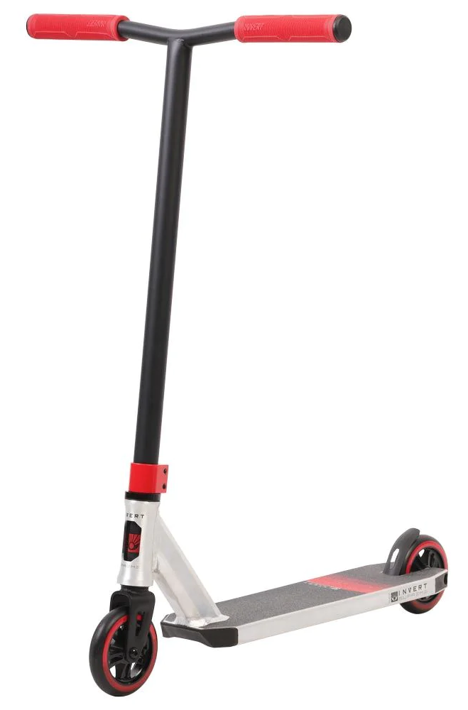 An image of Invert Supreme 2.5-8-13 Stunt Scooter - Raw / Black / Red