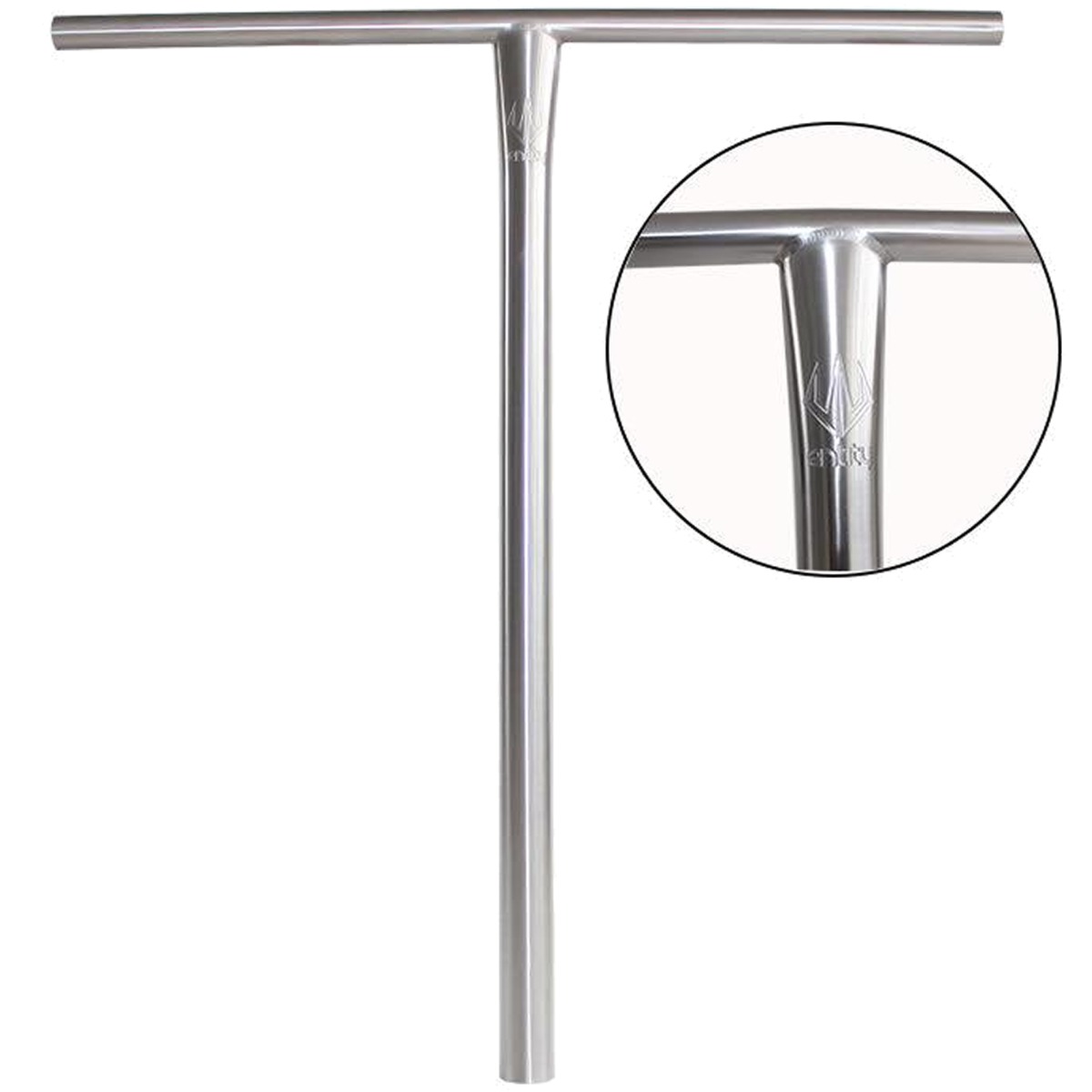 An image of Entity 9T Titanium Polished Silver HIC / SCS Scooter T-Bar – 680mm x 610mm