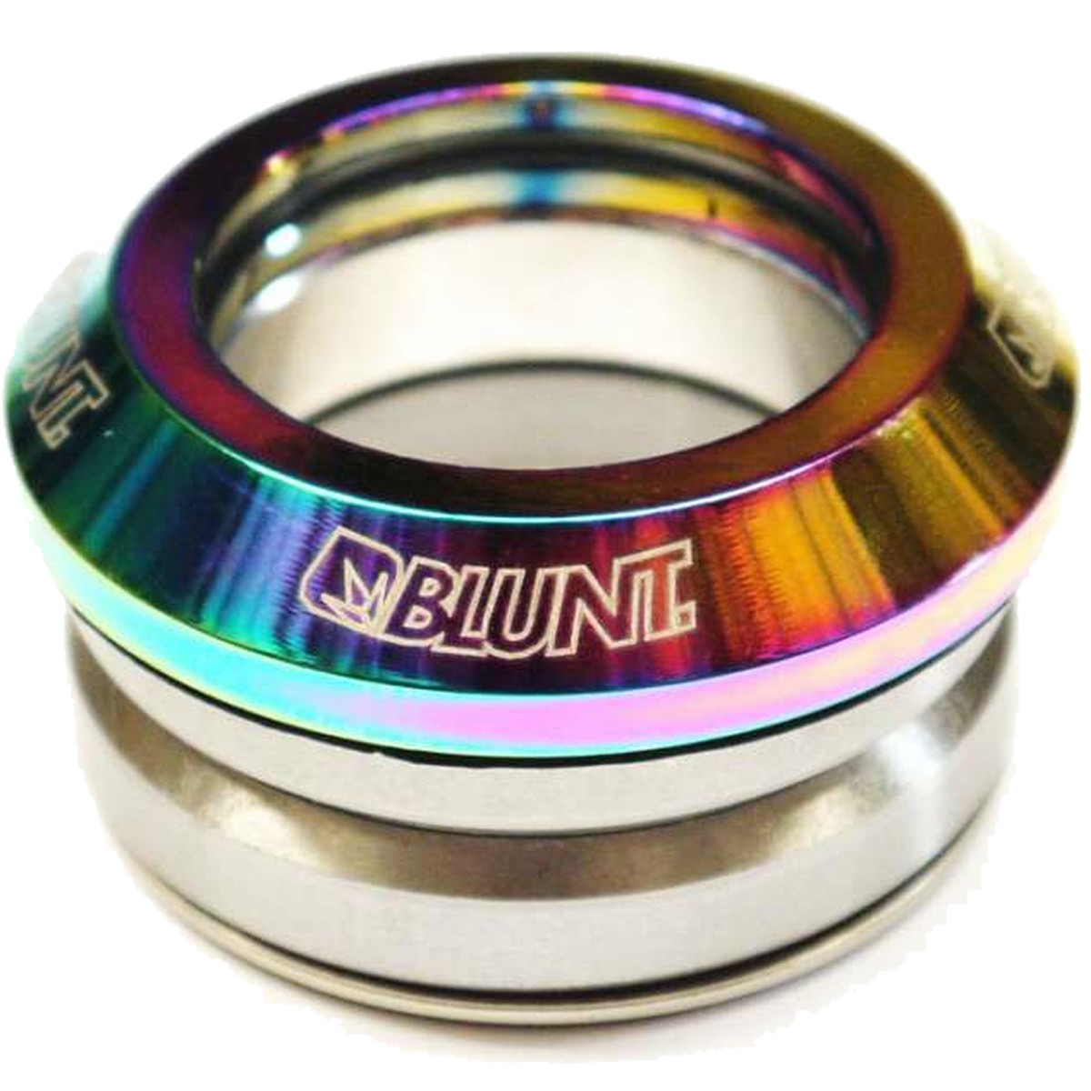 An image of Blunt Envy Integrated Scooter Headset Neochrome Oil Slick