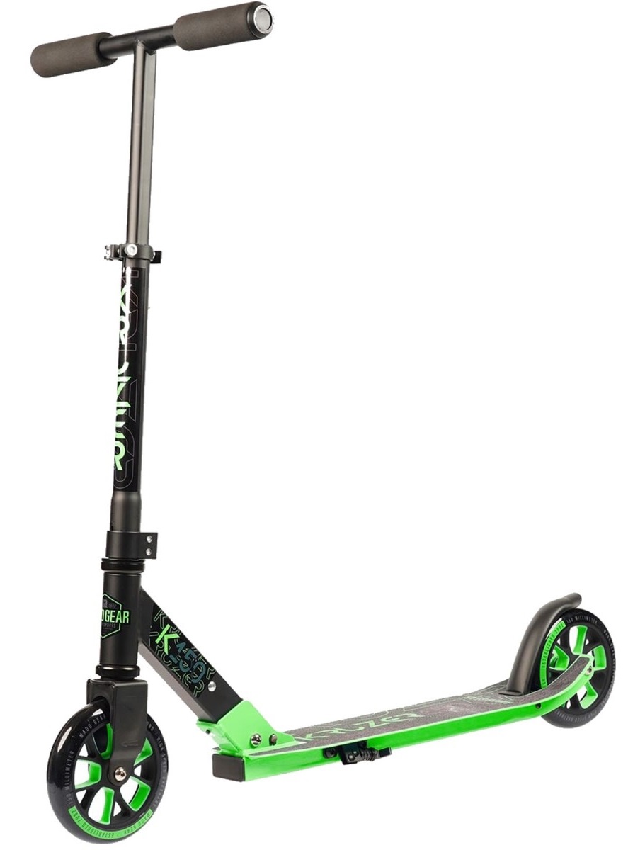 An image of Madd Gear Carve Kruzer 150 Commuter Foldable Scooter - Black / Green