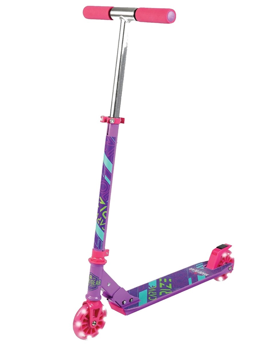 An image of Madd Gear Carve Rize Foldable Light up Wheel Scooter - Purple / Pink