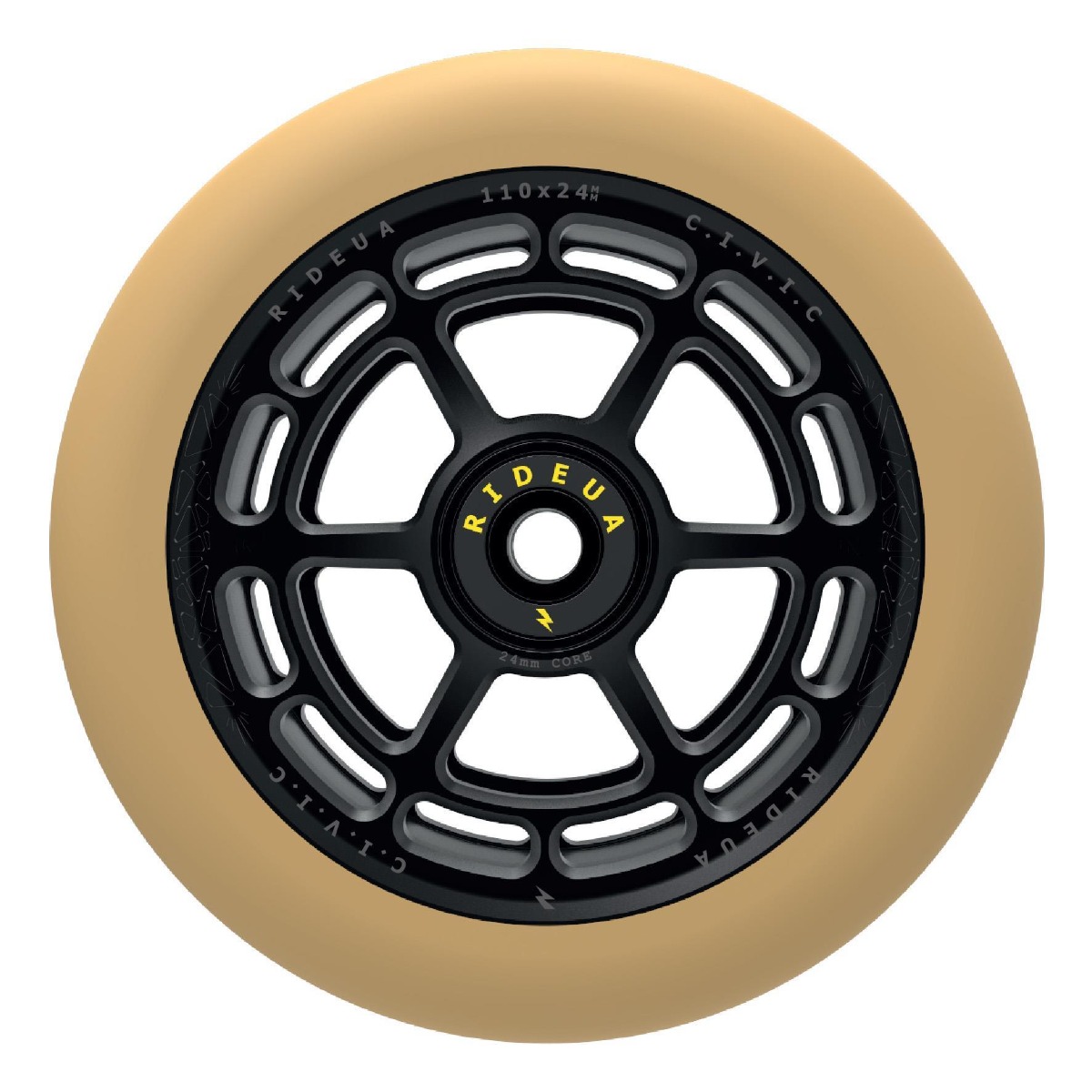 An image of Urbanartt Civic Scooter Wheels - 110mm - Black / Gum
