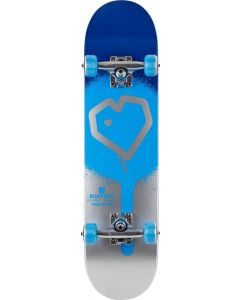 Blueprint Spray Heart V2 Blue Silver Complete Skateboard - 31." x 7.5"