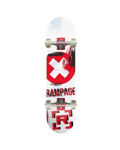 Rampage Glitch Delete White 8" Complete Skateboard