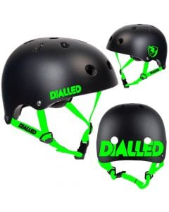 Dialled Protection Skate Helmet - Black / Green