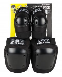 187 Killer Elbow & Knee Combo Skate Protection Pads Set - Black