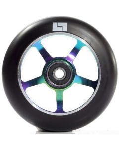 Logic 5 Spoke 100mm Scooter Wheel - Black / Neochrome Rainbow Oil Slick