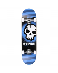 Rampage Graffiti Skull 7.75" Complete Skateboard - Blue