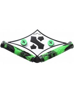 Sacrifice Spy Flangeless Scooter Bar Grips with Bar Ends - Black / Green