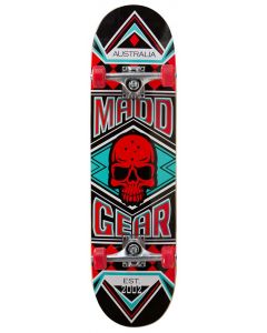 Madd Gear MGP Pro Series Jest Red / Turquoise Complete Skateboard – 31” x 8”