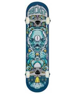 Rocket Alien Pile-up Complete Skateboard - Blue 7.375"