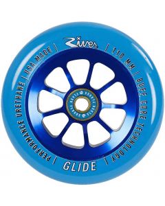 River Glide 110mm Scooter Wheel Sapphire Blue inc Bearings