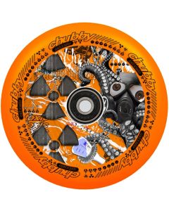 Chubby Lab Neon Orange Scooter Wheels - 110mm inc. ABEC 9 Bearings