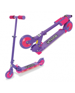 Ozbozz Lightning Strike Light Up Foldable Adjustable Scooter - Pink / Purple